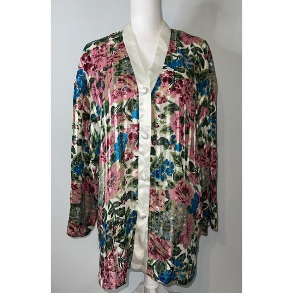 Vintage Gold Label Victorias Secret Pajama Top Robe LARGE - Picture 1 of 8